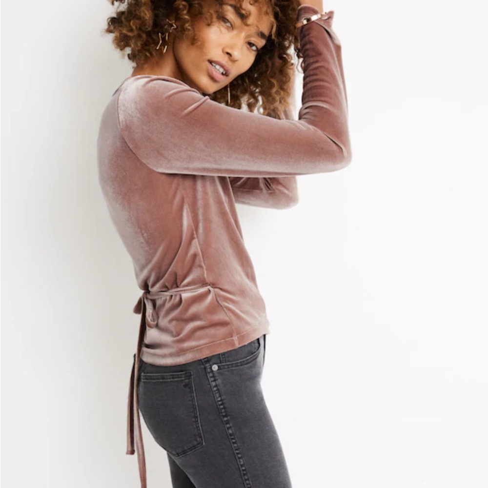 Madewell Ballet Velvet Wrap Top - Picture 4 of 8